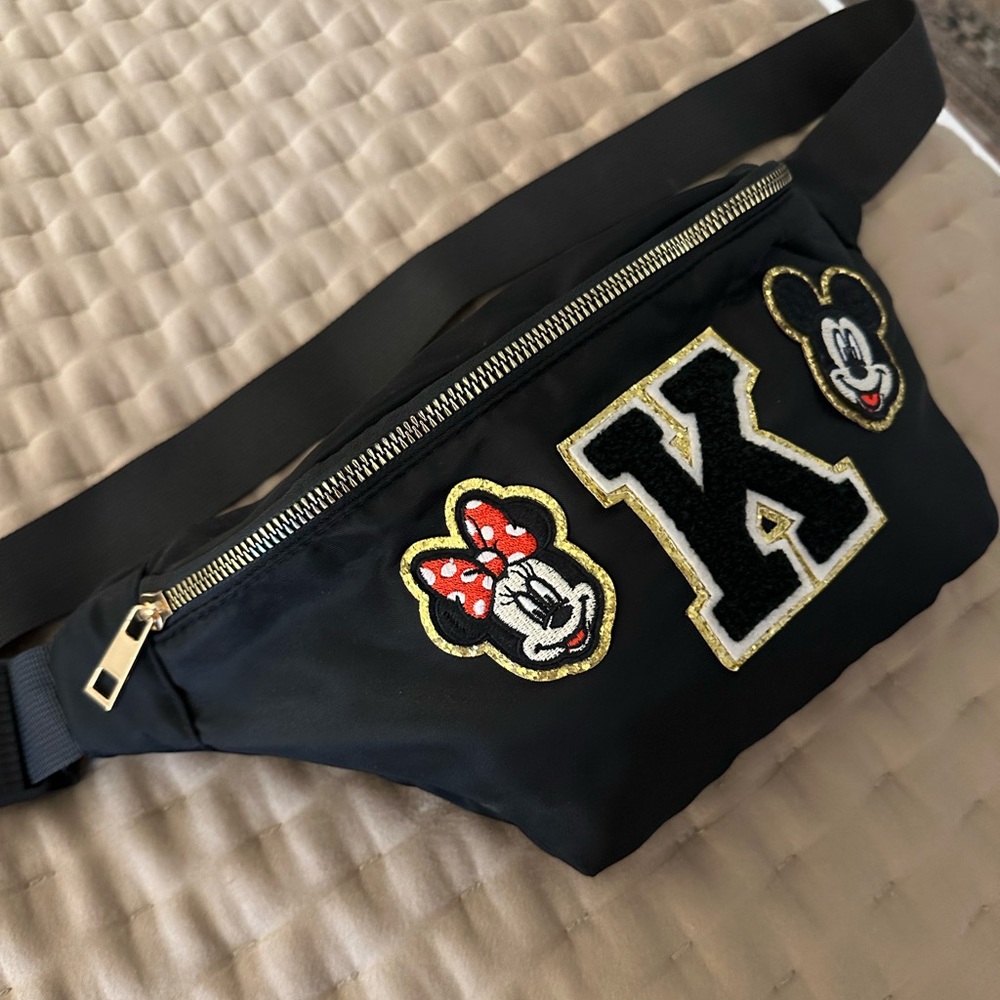 “K” Disney Mickey Minnie Mouse Fanny Pack Crossbody Bag